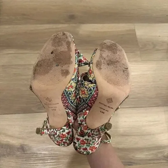 Antonio Melani Vilada Triple Bow Floral Heels Womens Size 9.5 Multicolor Summer - Picture 12 of 12